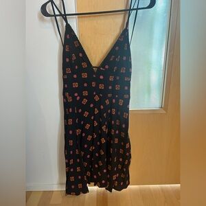 Ecote Strapless Dress with Black and Pink Geometric Design